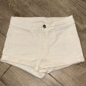 American Eagle Outfitters Women's High Rise Shortie White Jean Shorts